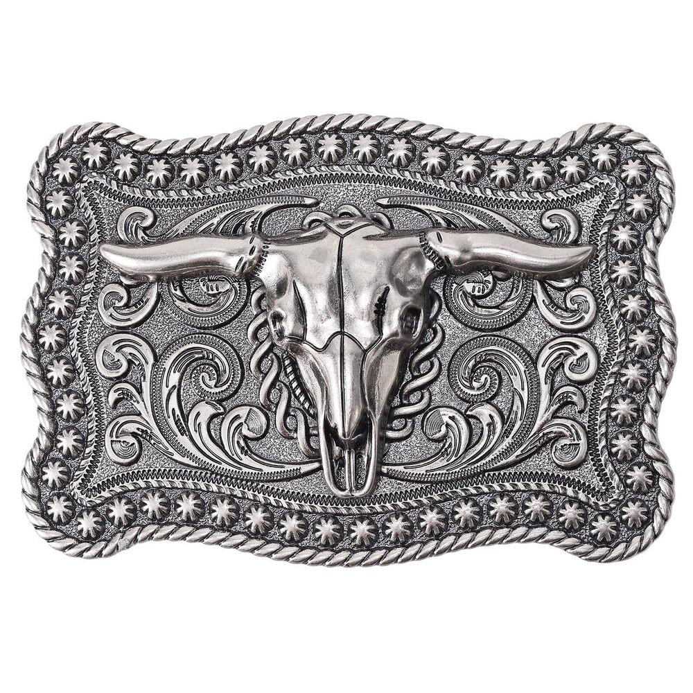 9458 Western Belt Buckle , Vintage Cowboy Cowgirl Texas Rodeo Longhorn